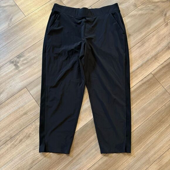 Athleta Black Athleisure Pants Side Stripe Cropped Lounge Activewear (Bin O-39) - Picture 3 of 5